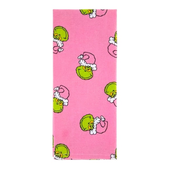 Grinch Kitchen Towel and Pot Holder Set Pink and Green - Picture 2 of 4